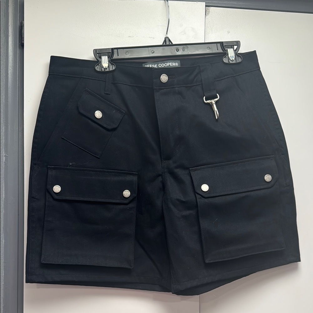 Reece Cooper canvas Black Cargo Shorts
